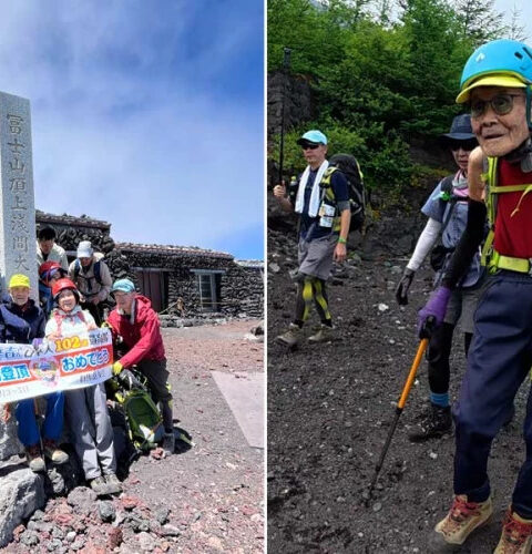 102-летний японец покорил Фудзияму, установив новый рекорд среди пожилых альпинистов