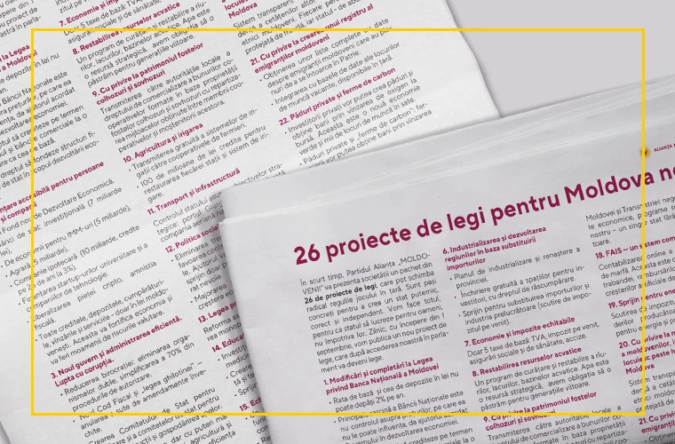 26 законов для улучшения жизни в Молдове от партии Alianța „MOLDOVENII”