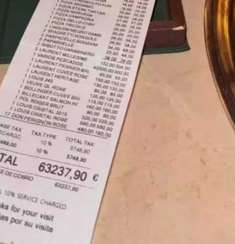 Чек на 63 000 евро из ресторана на Майорке вызвал бурные обсуждения в соцсетях