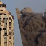 Израиль разрушил высотное здание Мекка Тауэр в Газе: кадры удара