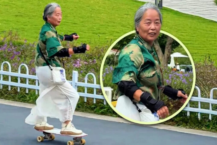 68-летняя пенсионерка из Китая стала звездой соцсетей благодаря катанию на скейтборде