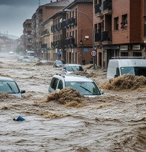 Каталония объявила красный уровень тревоги из-за сильных дождей и наводнений