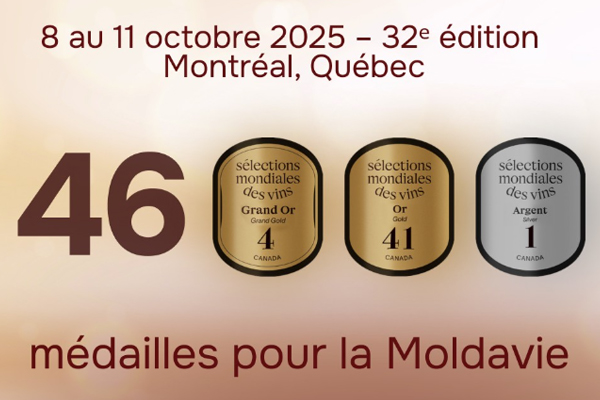 Молдавские вина заработали 46 медалей на конкурсе Sélections Mondiales des Vins 2025 в Канаде