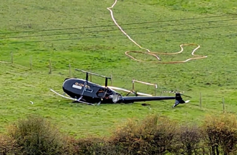 В результате крушения вертолёта в Великобритании погиб один человек, трое пострадали