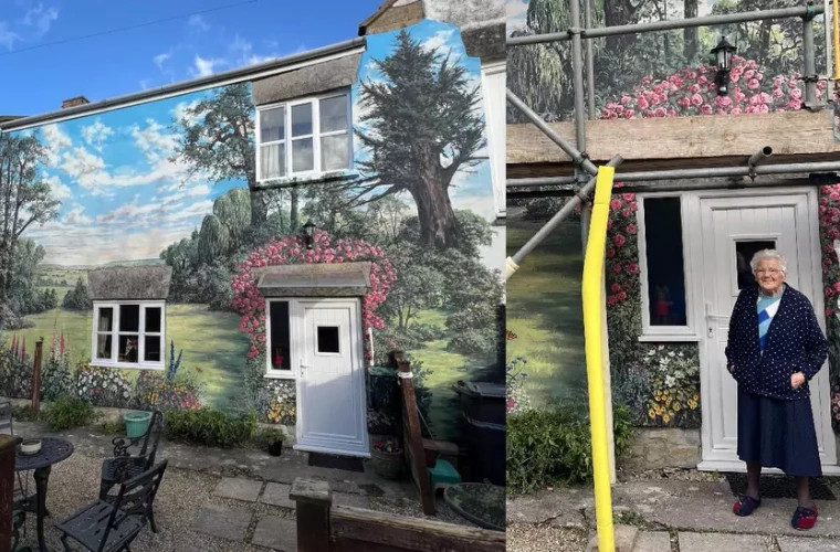 В 94 года женщина из Англии превратила стены дома в «сад без забот»