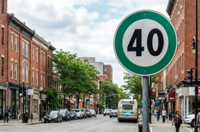 В некоторых городах Европы появляются новые дорожные знаки рекомендуемой скорости