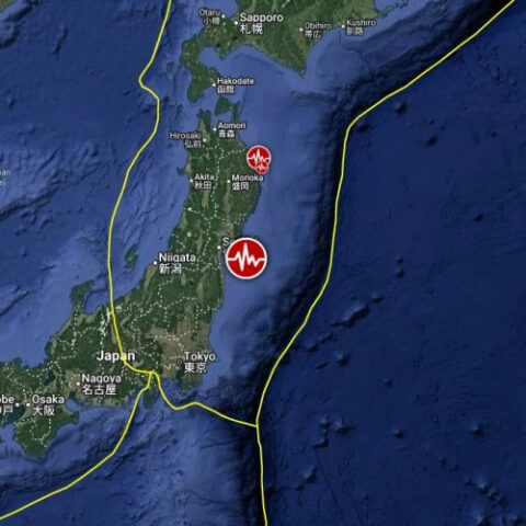 Землетрясение магнитудой 5.4 зарегистрировано у восточного побережья японской префектуры Аомори