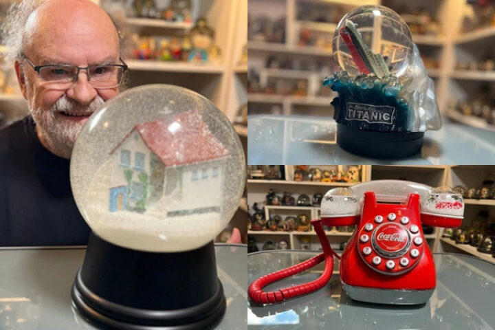 Житель Нюрнберга установил новый рекорд с коллекцией снежных шаров на 11 000 экземпляров