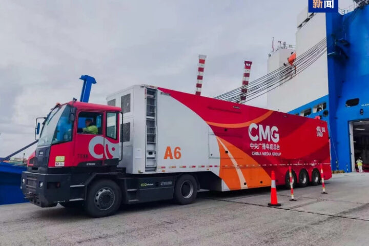 Передвижные телевизионные станции Китая доставлены в Италию для олимпийских трансляций