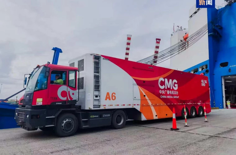 Передвижные телевизионные станции Китая доставлены в Италию для олимпийских трансляций