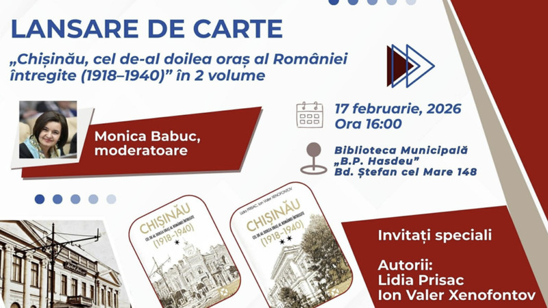В библиотеке имени „Б.П. Хашдея“ состоится презентация книги о Кишинёве в составе Румынии