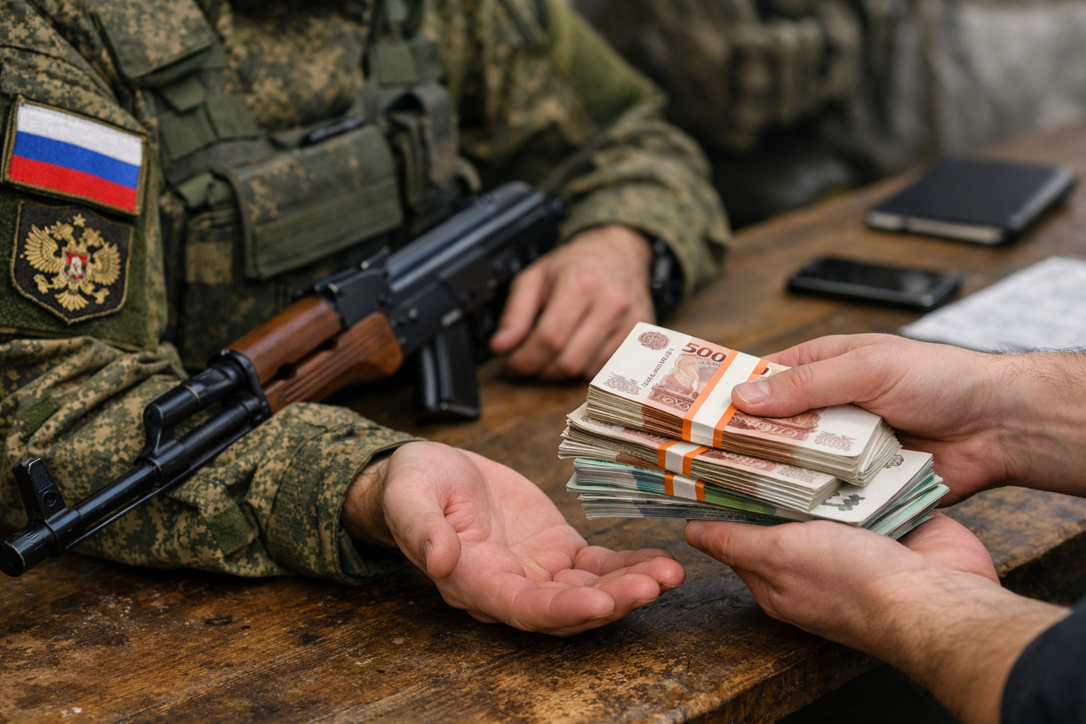 Система вымогательств в российских войсках: до 150 тысяч рублей в месяц за избежание фронта