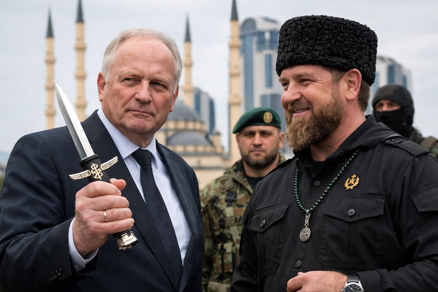 Визит немецкого ультраправого политика в Чечню с кортиком со свастикой вызвал резонанс в ЕС