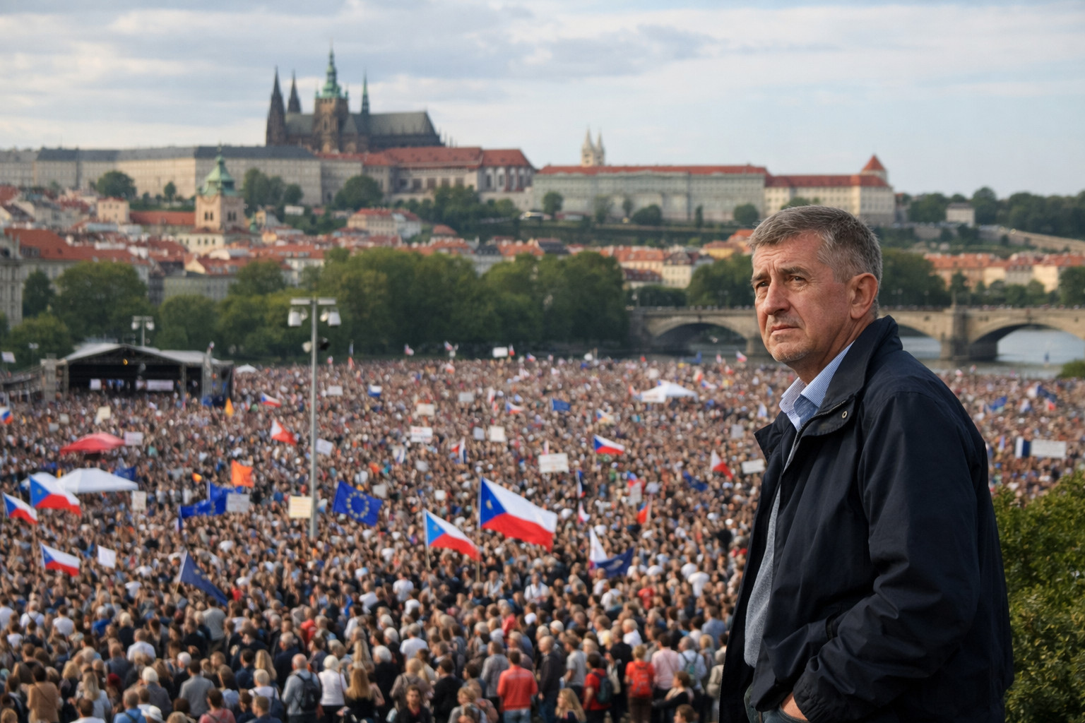 Массовые протесты в Праге против правительства Бабиша собрали сотни тысяч участников