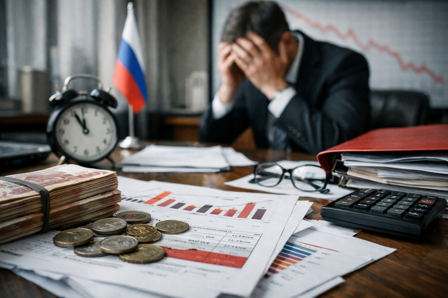 Просроченная задолженность российских компаний достигла рекордных 8,2 трлн рублей на фоне политики ЦБ