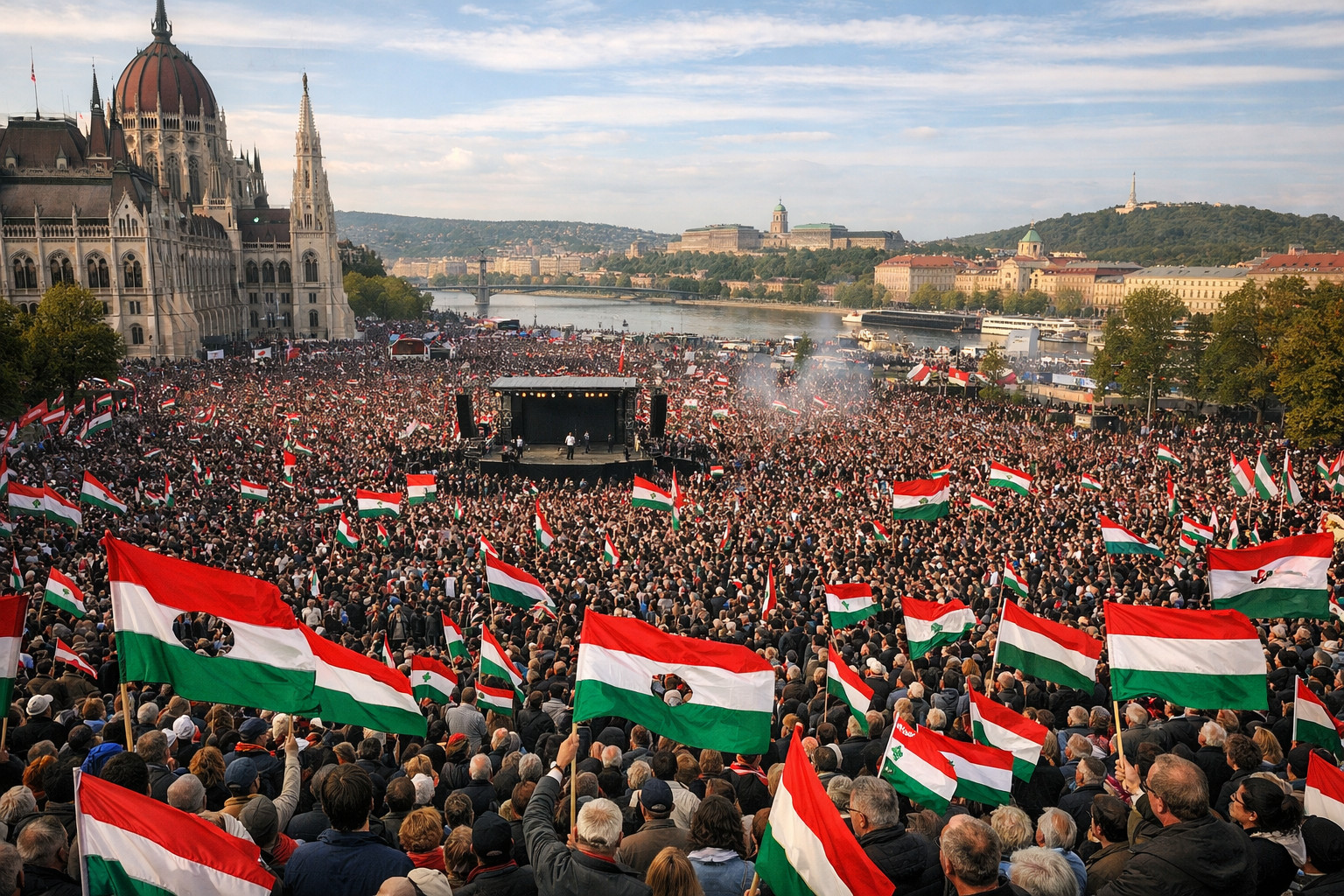 На митинге партии Орбана прозвучали лозунги венгерского восстания 1956 года