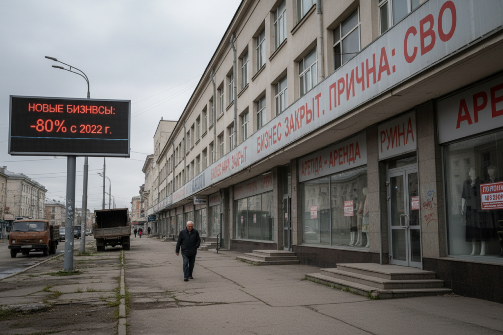 Путинская «СВО» спровоцировала массовое закрытие бизнеса в России и резкое снижение новых регистраций в 2026 году