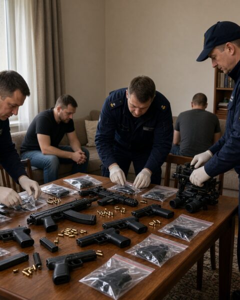 В Варшаве задержали трех граждан России с оружием и боеприпасами