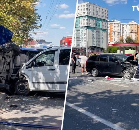 Авария на виадуке: пять автомобилей столкнулись, двое пострадавших госпитализированы