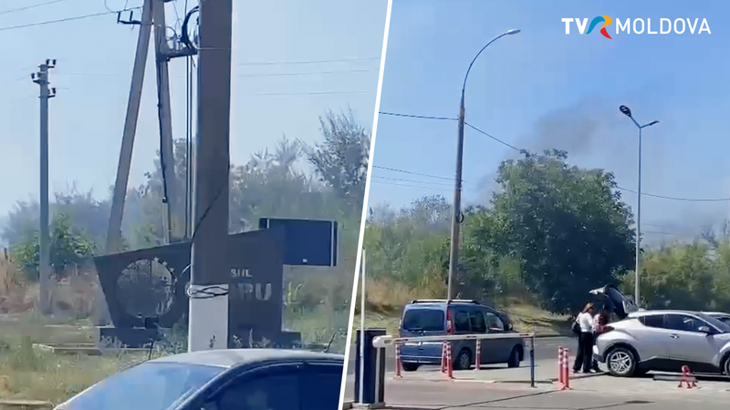 Пожар на улице Траян в районе Кодру, зона окутана дымом