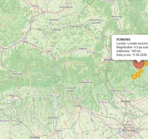 Землетрясение магнитудой 4,5 зафиксировано в районе Вранчи, ощущалось в Молдове