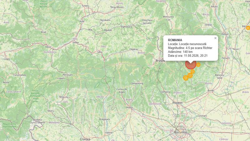 Землетрясение магнитудой 4,5 зафиксировано в районе Вранчи, ощущалось в Молдове