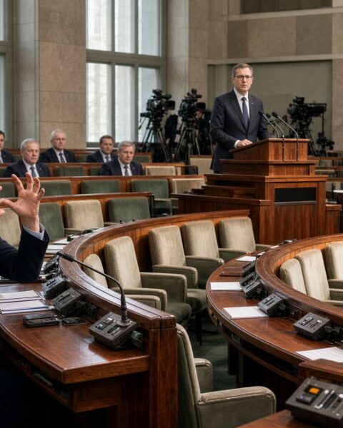 Депутат PiS имитировала лай в Сейме во время выступления министра обороны Польши