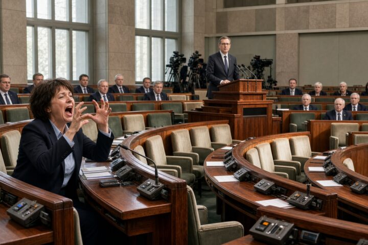 Депутат PiS имитировала лай в Сейме во время выступления министра обороны Польши