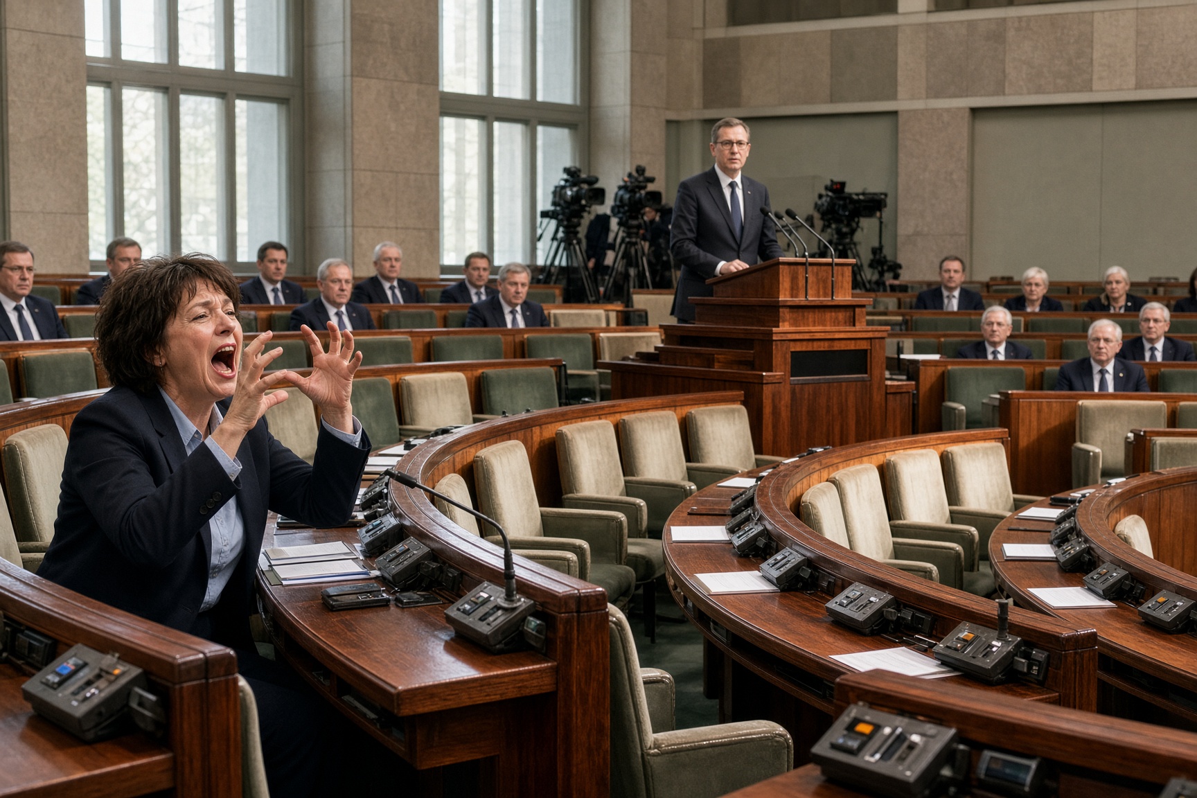 Депутат PiS имитировала лай в Сейме во время выступления министра обороны Польши