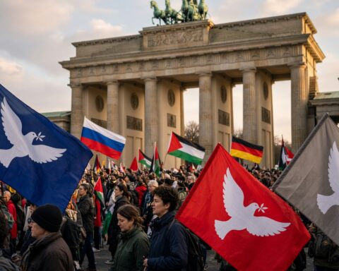 Берлинский протест о мире стал спором о страхе, оружии и влиянии Москвы